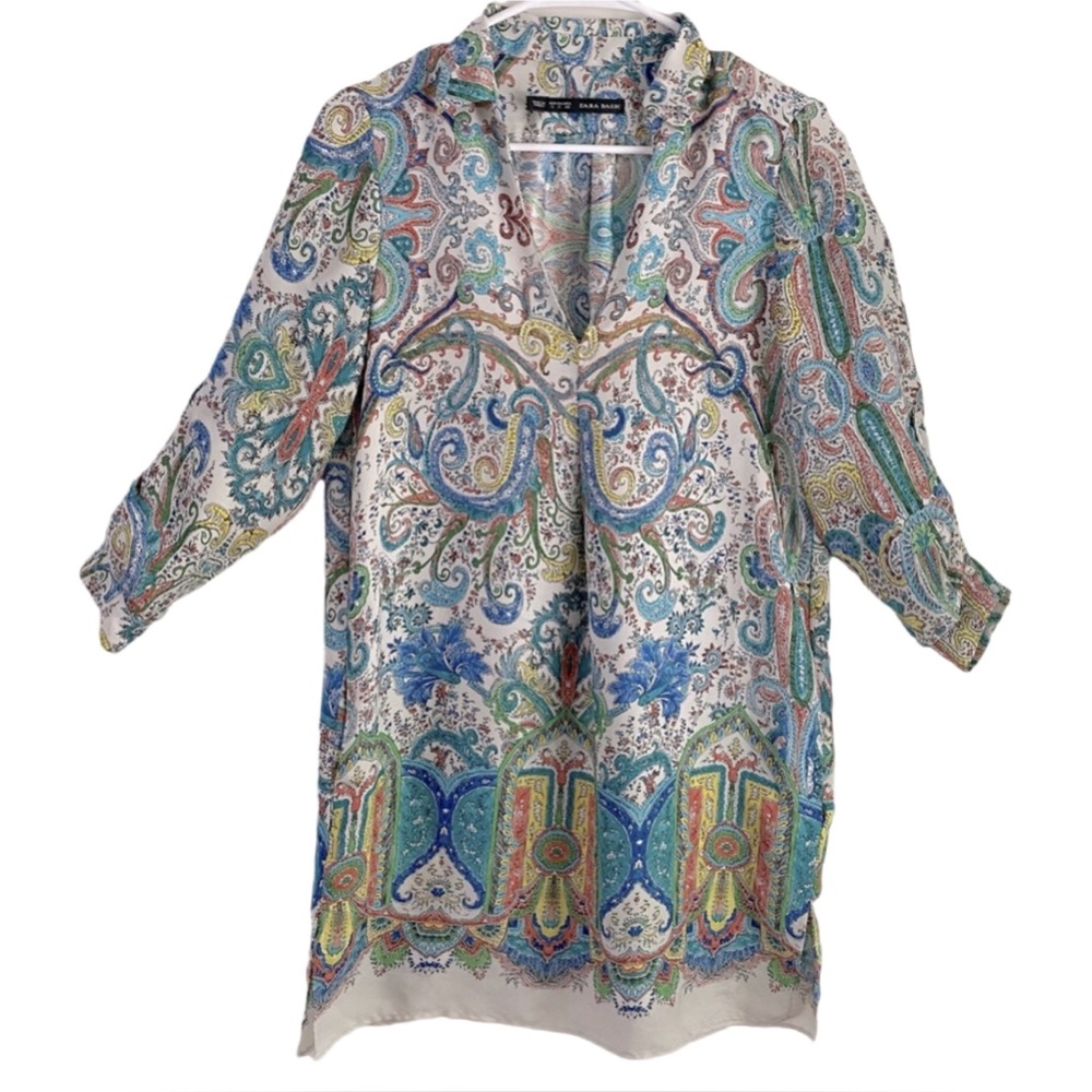 Zara Multicolor Paisley Mini Dress